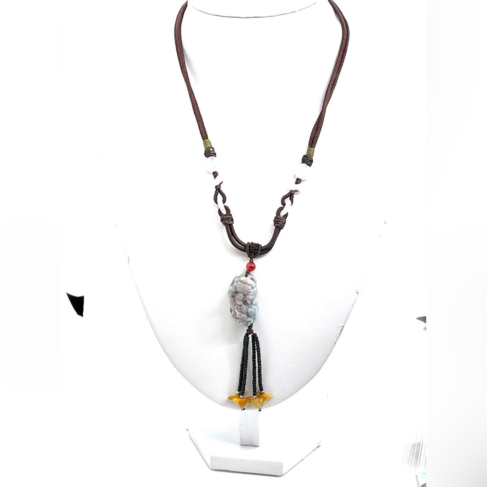 Carved Jade Asian Necklace